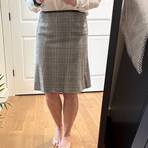 Ann Taylor Gray Checkered Pencil Skirt